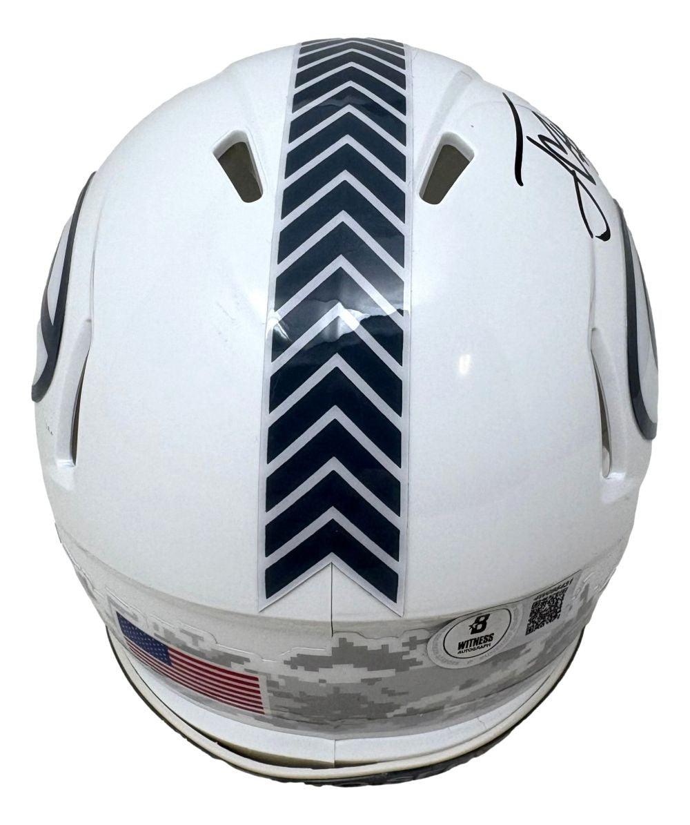 Jordan Love Signed Packers White Salute To Service Mini Speed Helmet BAS