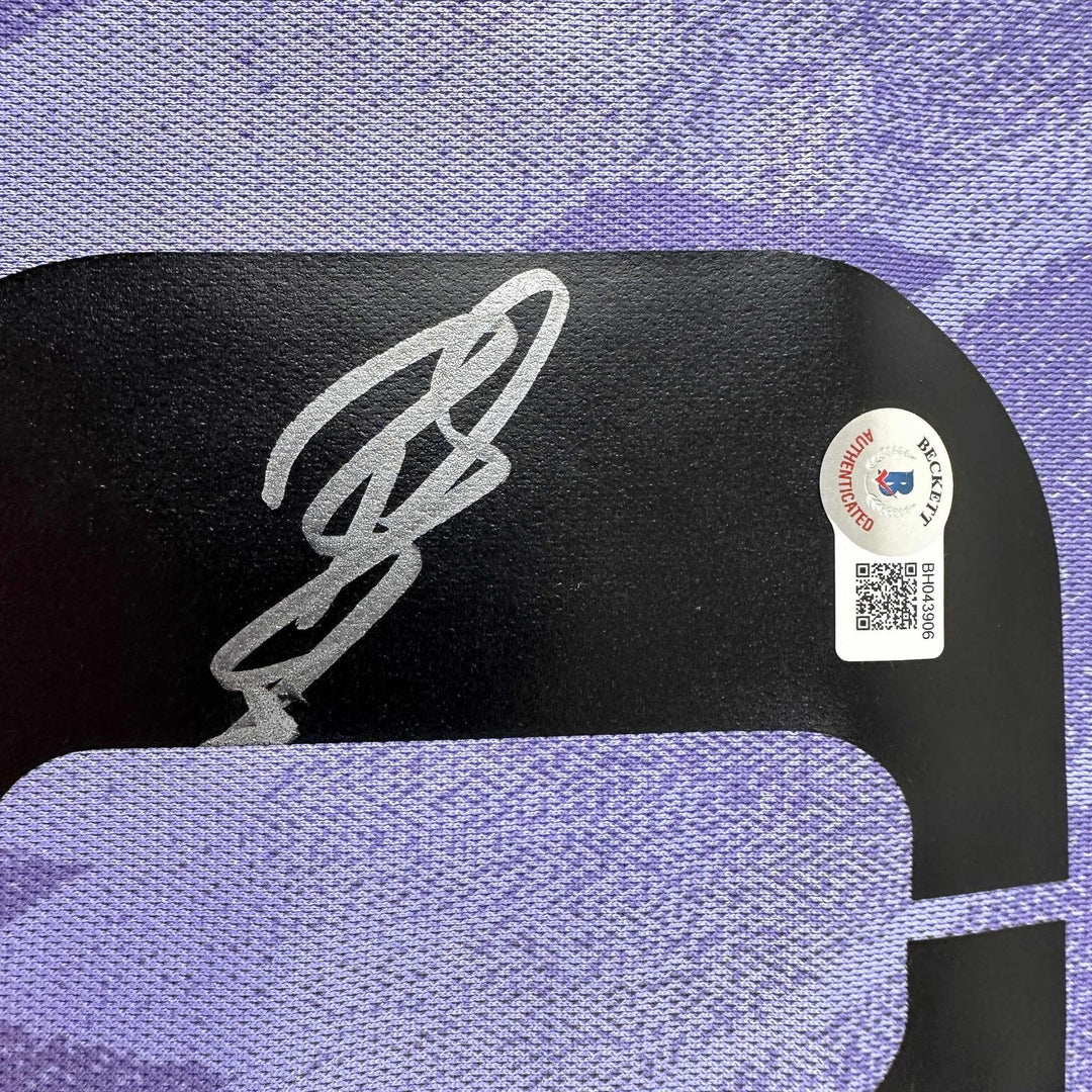 Autographed/Signed Karim Benzema Real Madrid 2022-23 Purple Jersey BAS COA