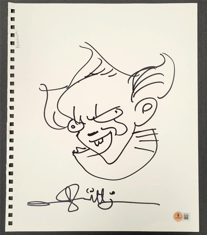 Andy Muschietti signed sketch IT Pennywise 11x14 autograph ~ Beckett BAS