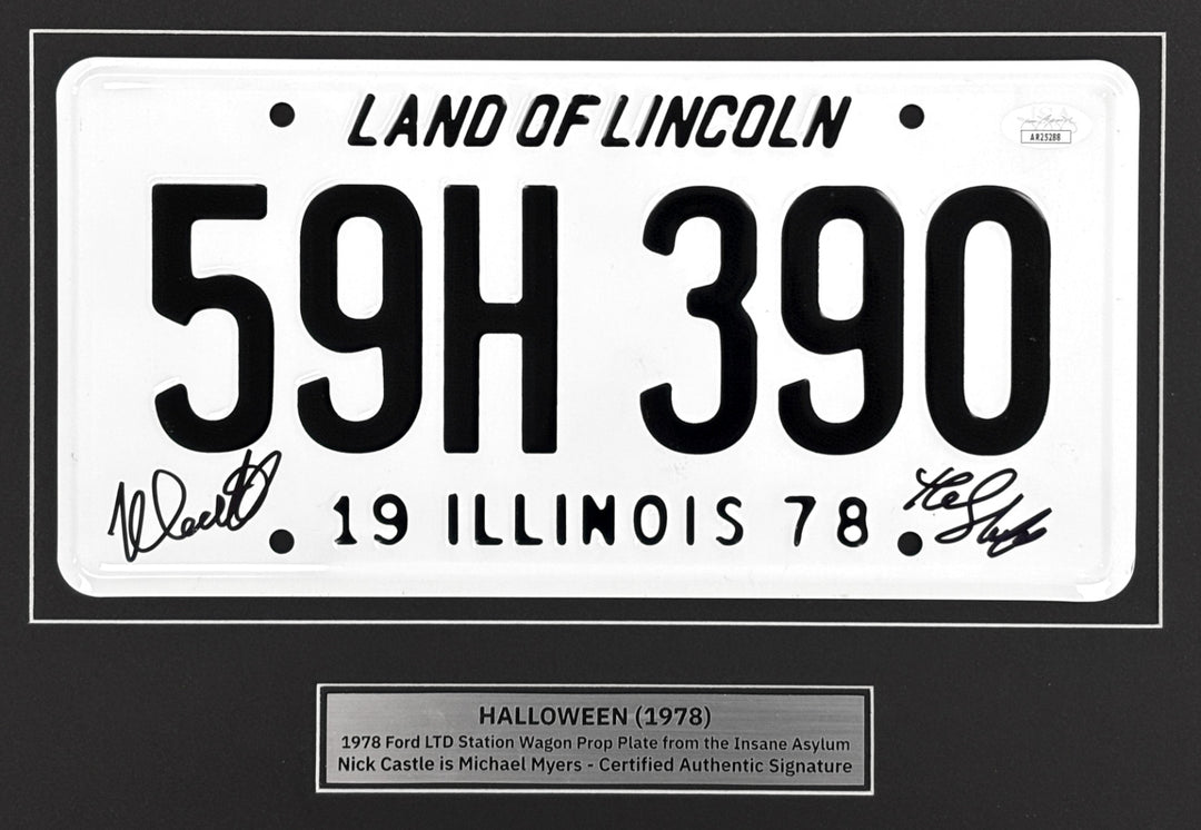 Nick Castle Autographed Michael Myers Halloween License Plate Framed JSA Signed
