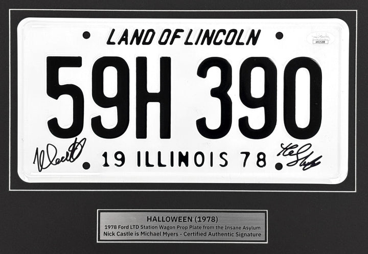 Nick Castle Autographed Michael Myers Halloween License Plate Framed JSA Signed