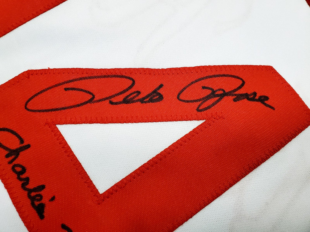 Cincinnati Reds Pete Rose Signed White Jersey "Charlie Hustle" PR Holo