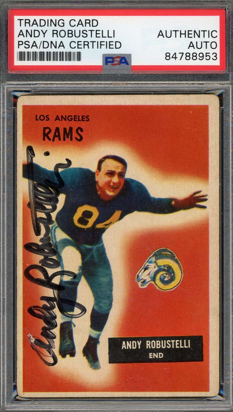 Andy Robustelli PSA DNA Signed 1955 Bowman Autograph