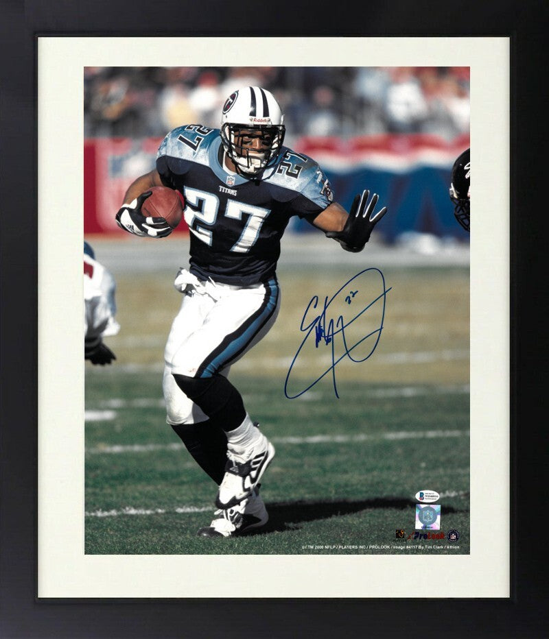 Eddie George signed Tennessee Titans NFL 16X20 Photo #27 Framed- Beckett Witness