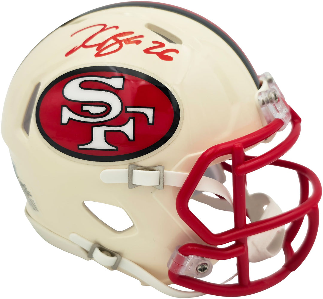 Kaelon Black Signed 49ers Cream Retro Speed Mini Helmet GRAD Witness