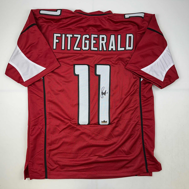 Facsimile Autographed Larry Fitzgerald Arizona Red Reprint Jersey Size Men's XL