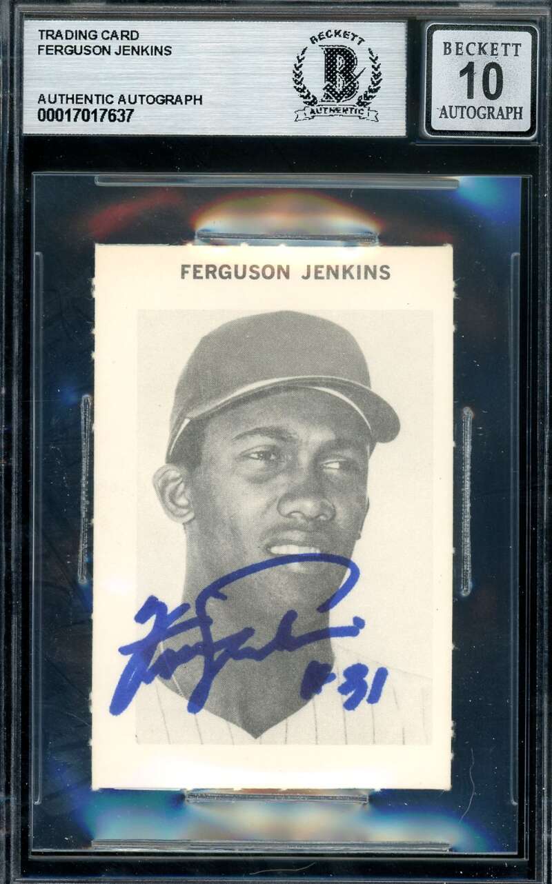 Fergie Jenkins Gem Mint 10 Beckett BAS Signed 1969 Milton Bradley Autograph