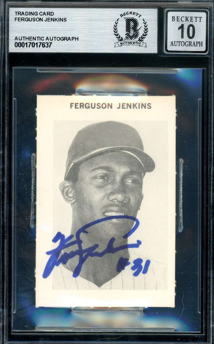 Fergie Jenkins Gem Mint 10 Beckett BAS Signed 1969 Milton Bradley Autograph