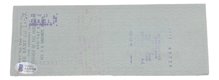 Stan Musial St. Louis Cardinals Signed  Bank Check #5477 BAS
