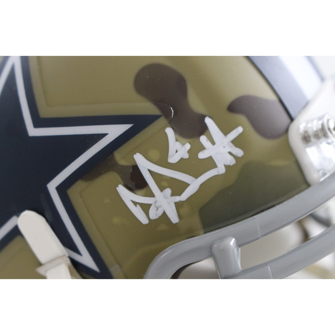 Dak Prescott Autographed/Signed Dallas Cowboys Camo Mini Helmet Beckett 56325