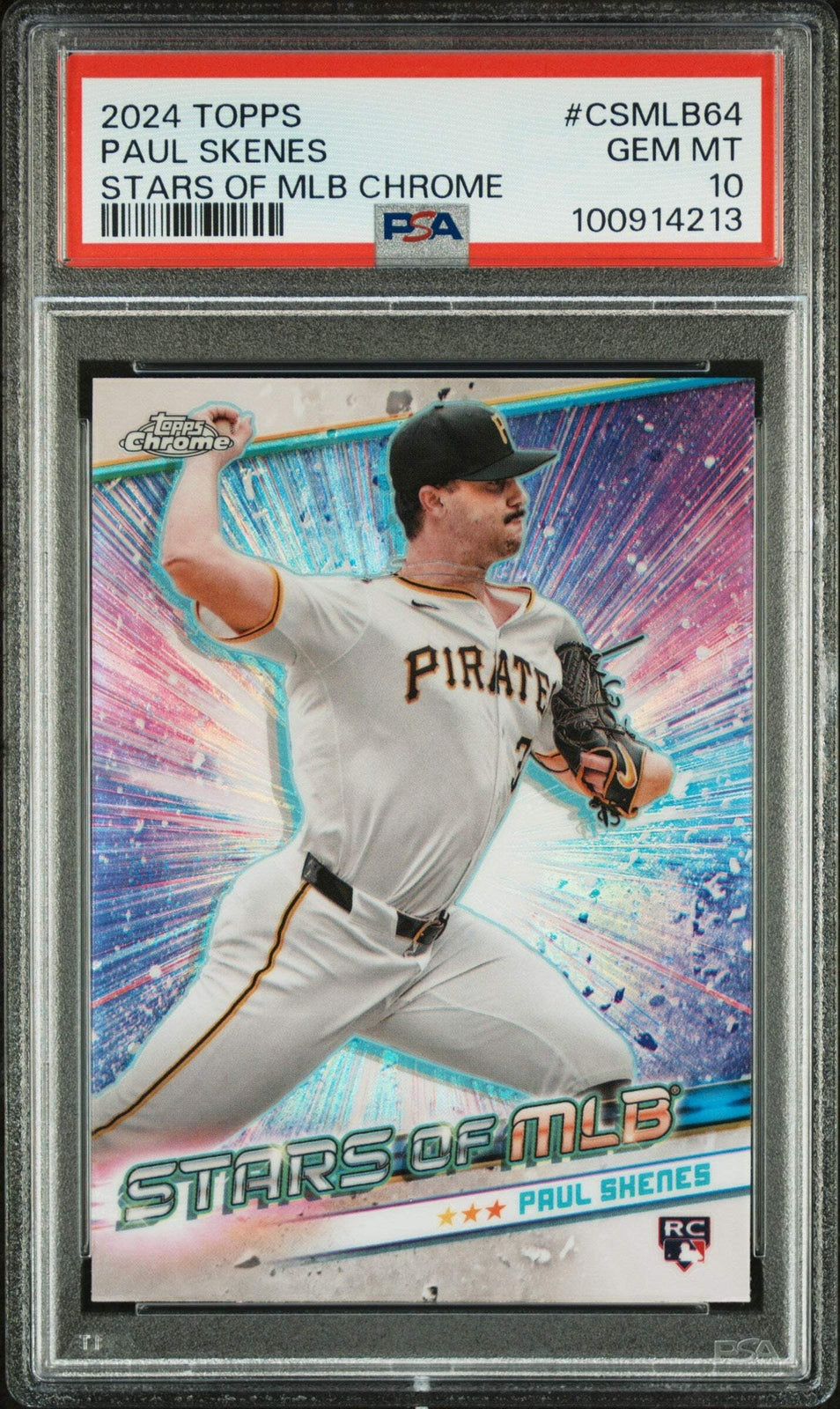 Graded 2024 Topps Paul Skenes #CSMLB64 Stars of MLB Chrome Baseball Card PSA 10