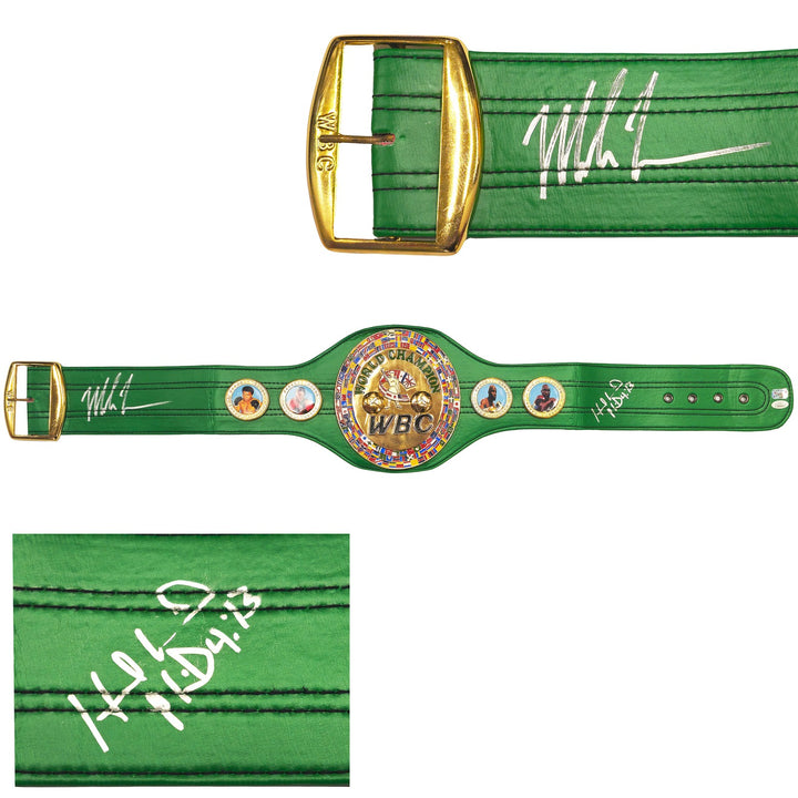 Mike Tyson & Evander Holyfield Auto Green WBC World Championship Boxing Belt JSA