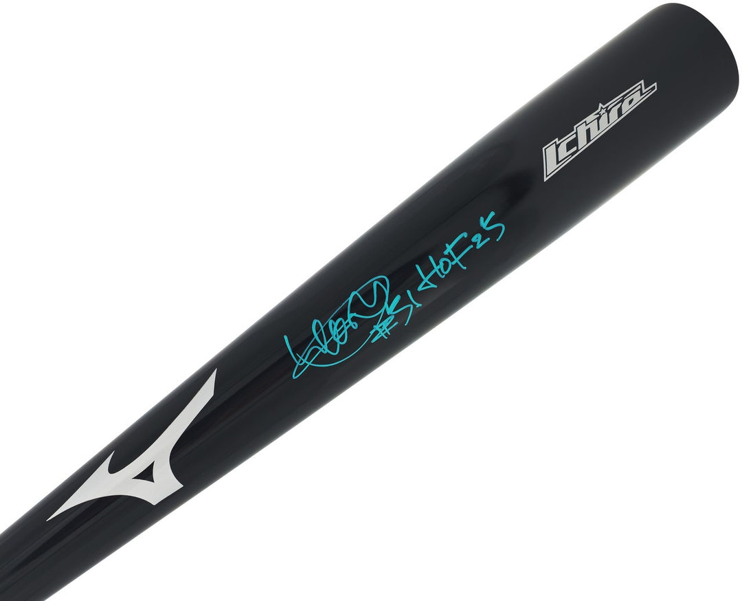 Ichiro Suzuki Auto Black Mizuno Player Model Baseball Bat Mariners HOF 25 BAS