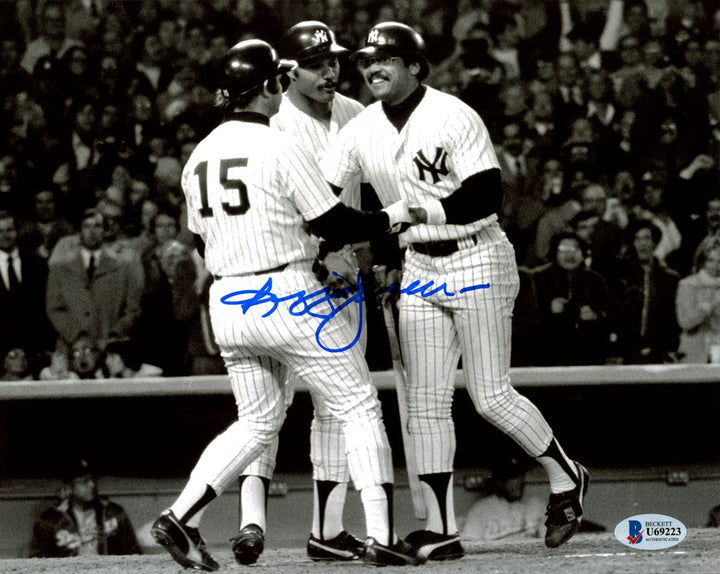 Reggie Jackson Signed New York Yankees B&W 8x10 Photo BAS