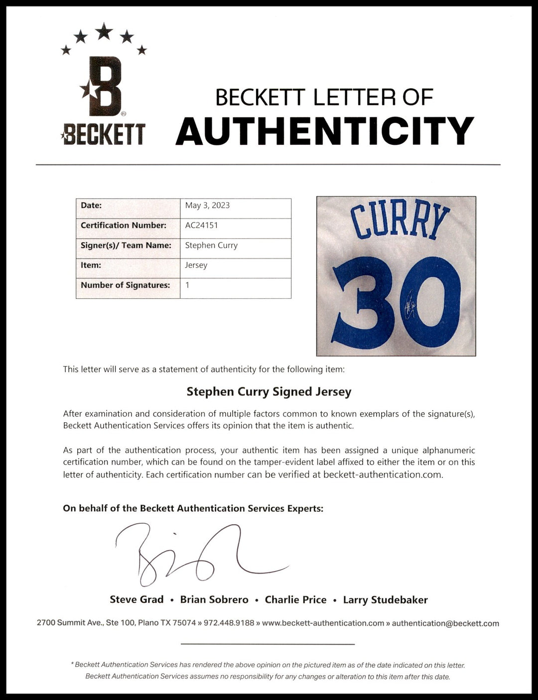 Warriors Stephen Curry Auto White Adidas 2017 NBA Finals Champ Jersey XL Beckett