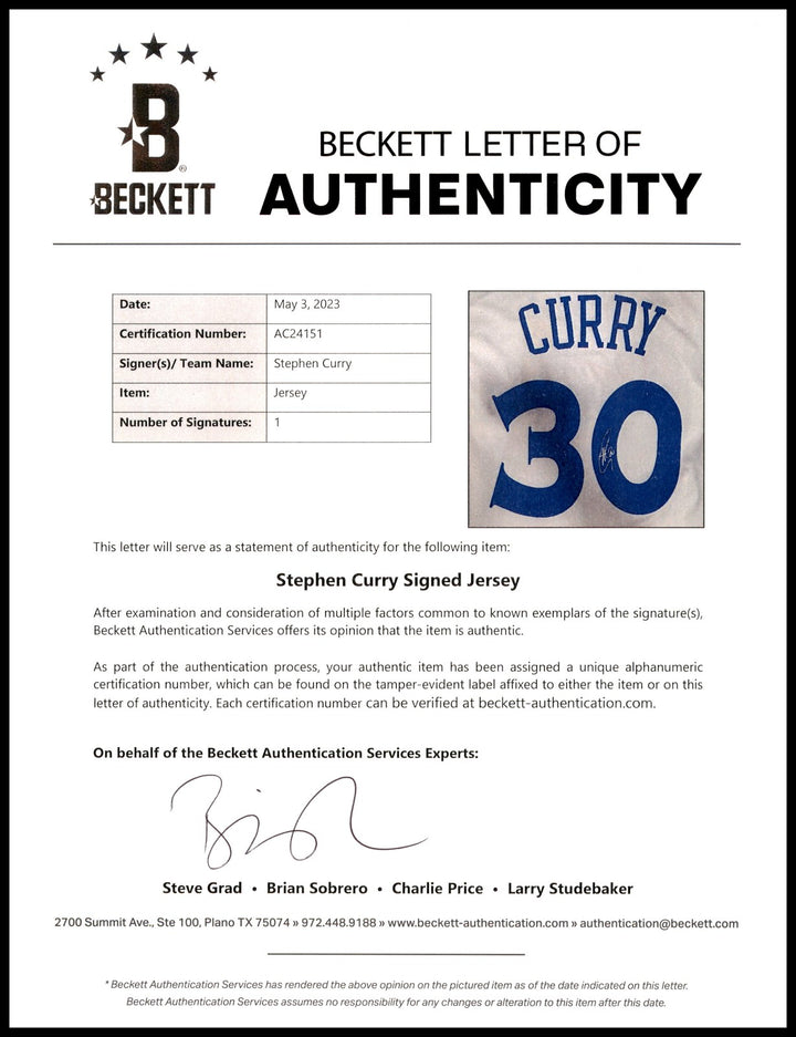 Warriors Stephen Curry Auto White Adidas 2017 NBA Finals Champ Jersey XL Beckett