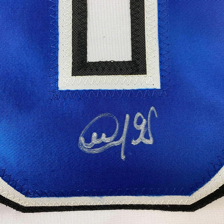 Framed Signed Mikhail Sergachev 35x39 Tampa Bay White Jersey JSA COA