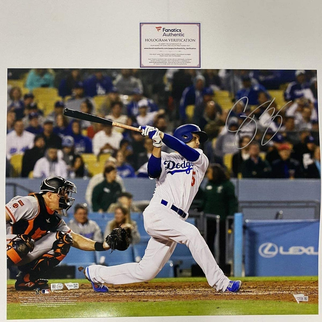 Autographed/Signed COREY SEAGER LA Dodgers 16x20 Photo Fanatics COA