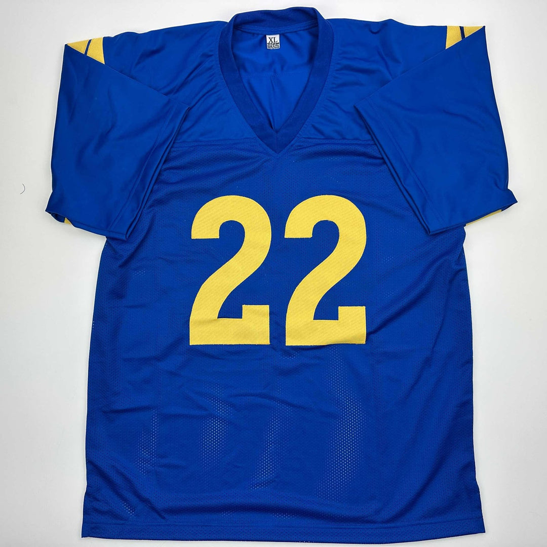 Autographed/Signed Blake Corum Los Angeles LA Blue Jersey Beckett BAS COA