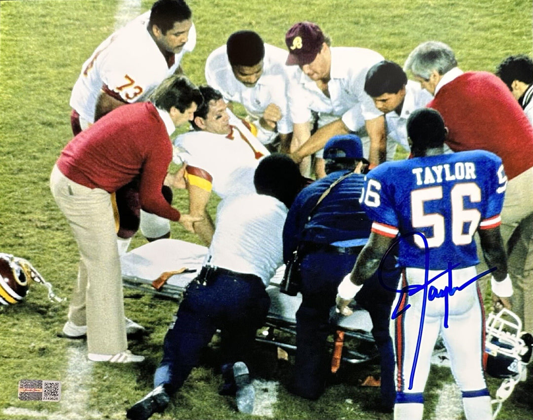 Lawrence Taylor Signed 8x10 Framed Photo Theismann Sack Giants Auto HoF Steiner