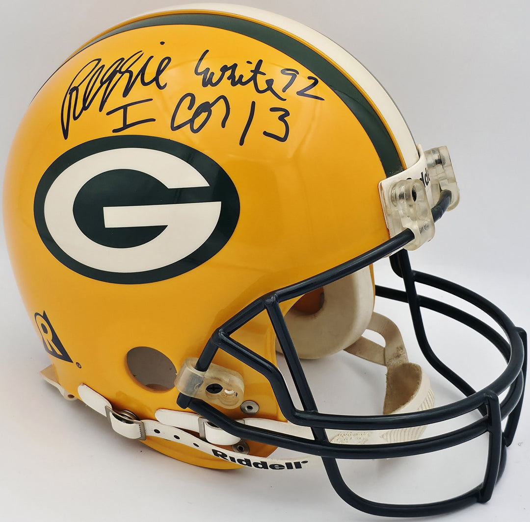 Reggie White Auto Green Bay Packers Yellow Full Size Authentic Helmet Beckett 96