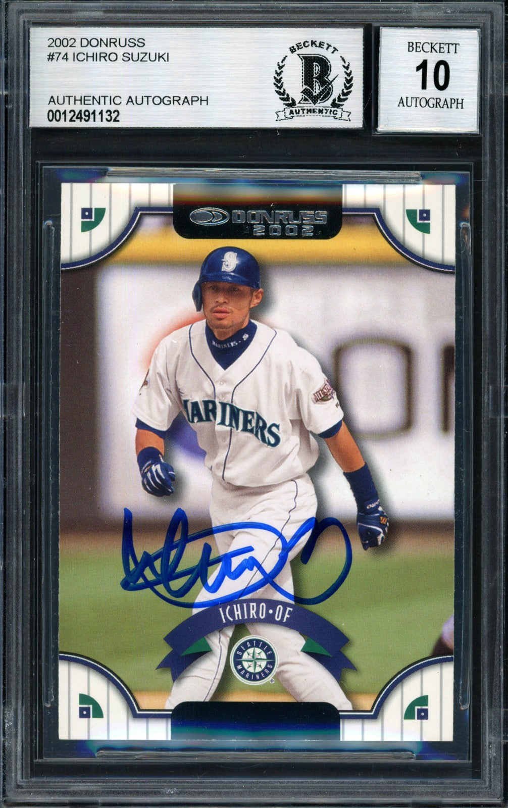 Ichiro Suzuki Signed 2002 Donruss Card 74 Mariners Auto 10 Beckett #12491132