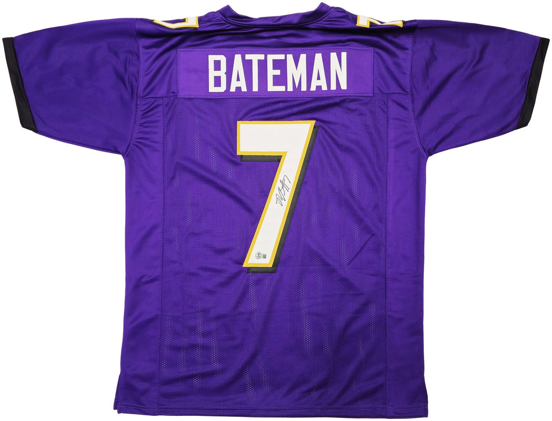 Baltimore Ravens Rashod Bateman Signed Purple Jersey Beckett Witness