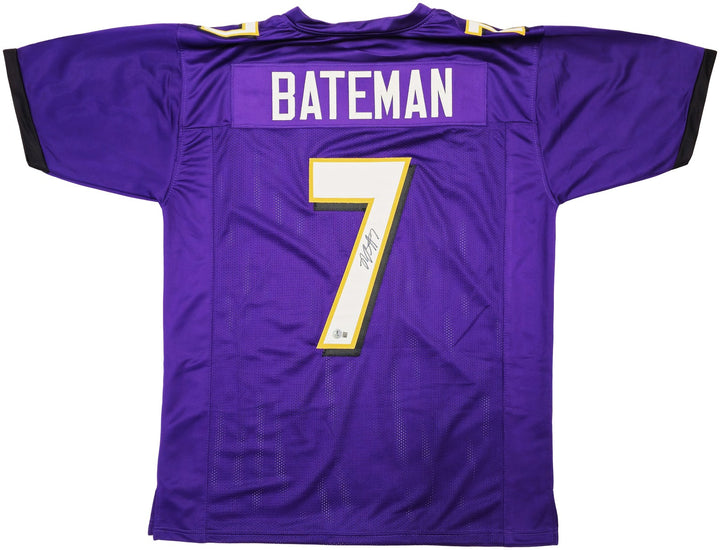 Baltimore Ravens Rashod Bateman Signed Purple Jersey Beckett Witness