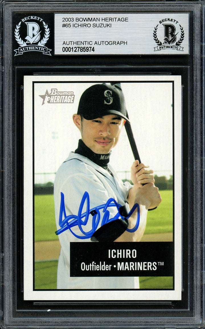 Ichiro Suzuki Signed 2003 Bowman Heritage Card 65 Mariners Beckett #12785974
