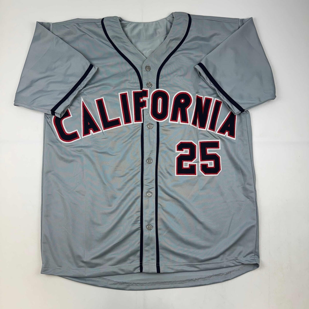 Autographed/Signed Jim Abbott California Angels Grey Jersey Beckett BAS Holo
