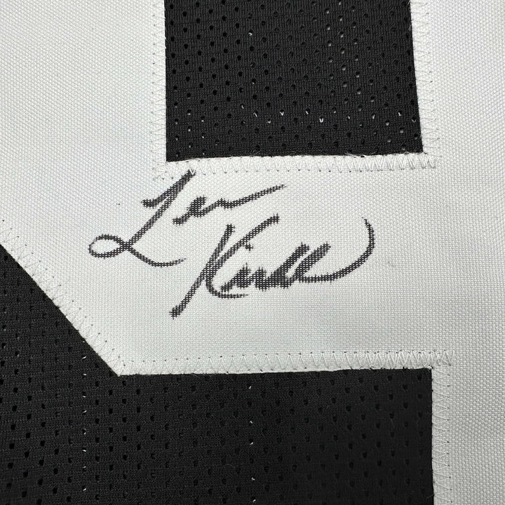 Framed Autographed/Signed Levon Kirkland 35x39 Pittsburgh Black Jersey COA