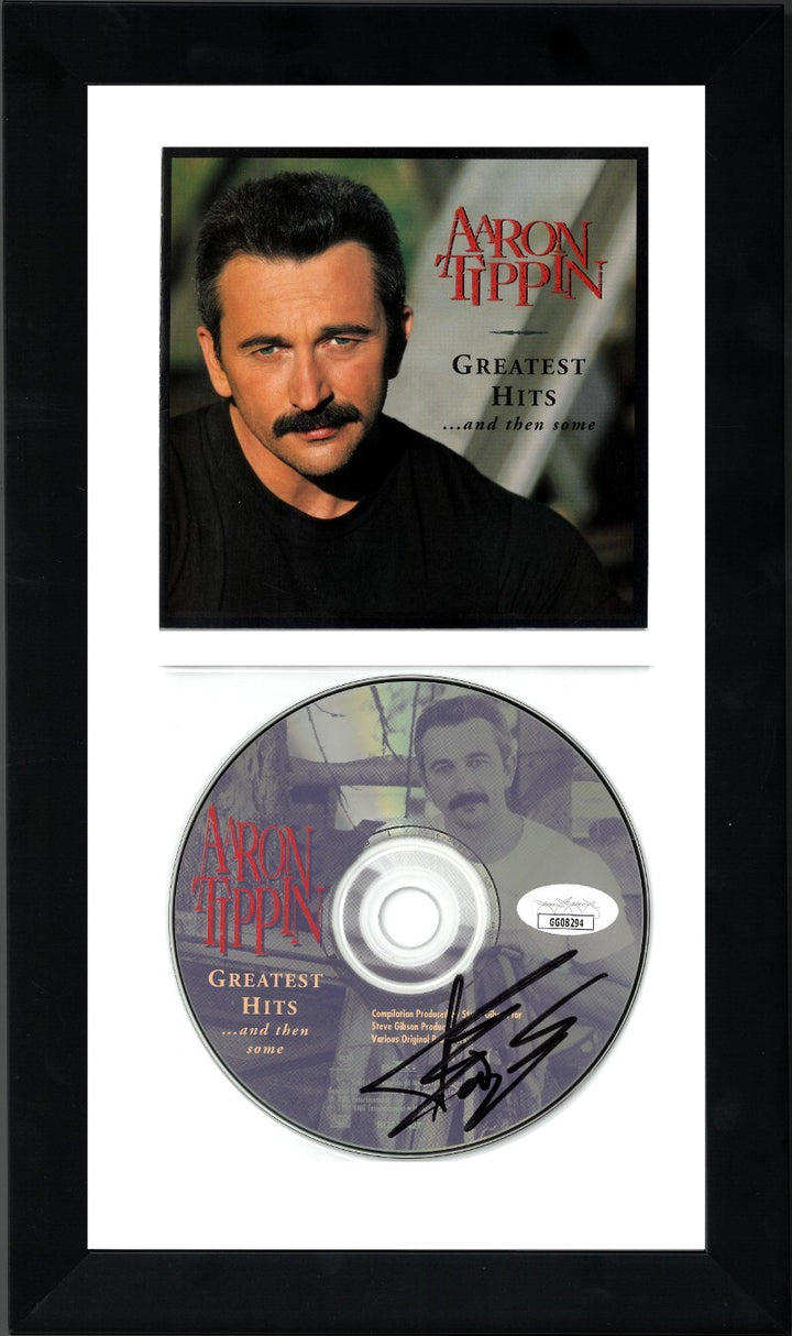 Aaron Tippin signed 1997 Greatest Hits... then some Album CD FRAMED 6.5"X 12 JSA