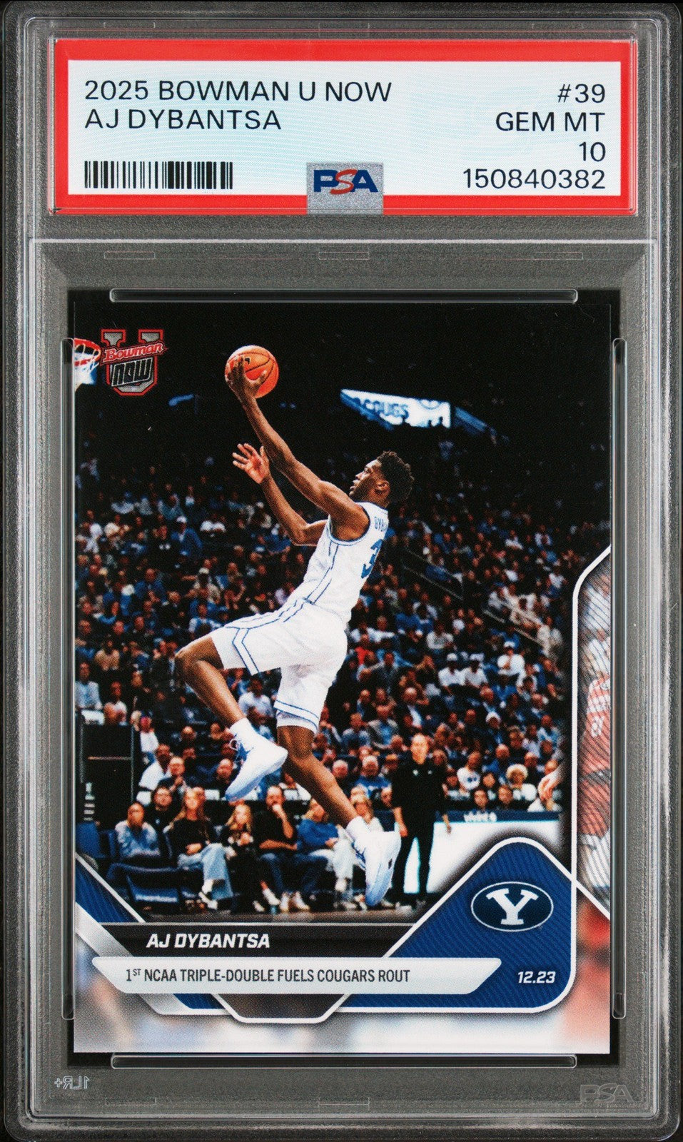 Graded 2025 Bowman U Now AJ Dybantsa #39 Rookie RC Basketball Card PSA 10