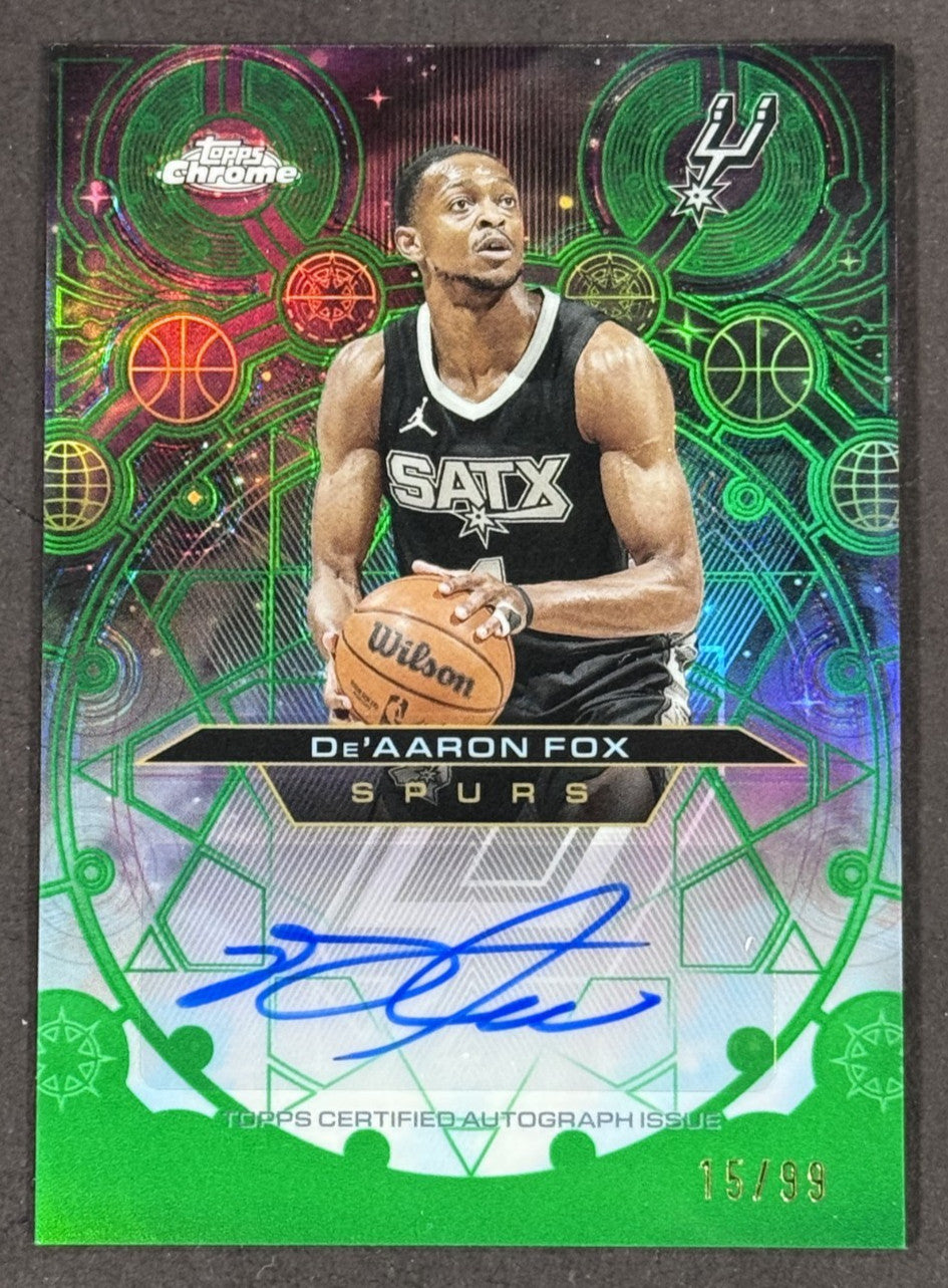 2025-26 Topps Chrome NBA De'Aaron Fox Chromographs Auto LE /99 SA Spurs