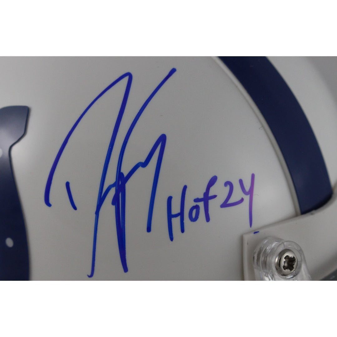Dwight Freeney Autographed Indianapolis Colts VSR4 Mini Helmet HOF Beckett 49758