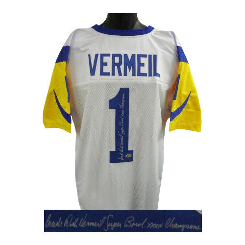 Dick Vermeil signed White TB Custom Stitched Pro Style FB Jersey Coach/Champ XL