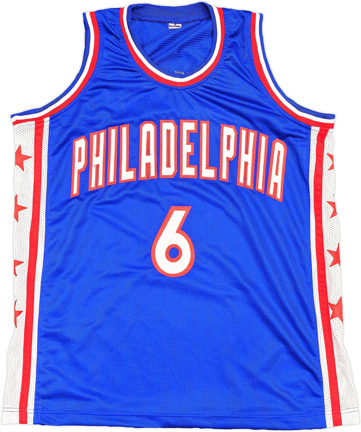 Philadelphia 76ers Julius "Dr. J" Erving Auto Signed Blue Jersey Beckett Witness