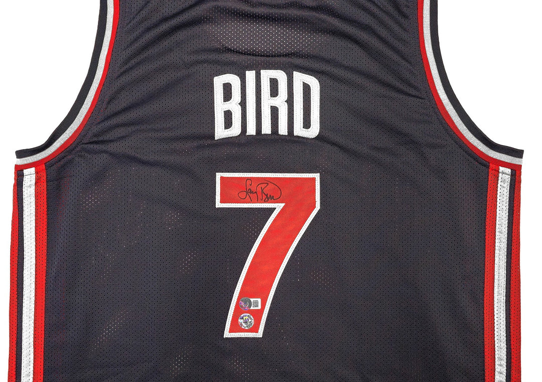 Team USA Larry Bird Autographed Signed Blue Basketball Jersey Beckett