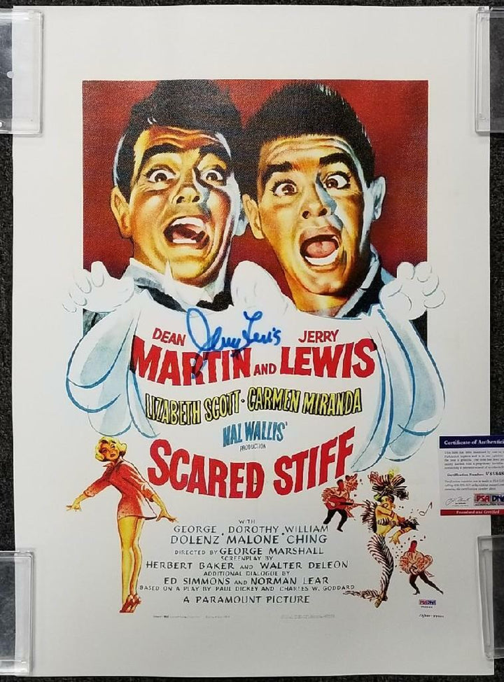 Jerry Lewis signed 16x20 Canvas Photo Scared Stiff Autograph ~ PSA/DNA COA