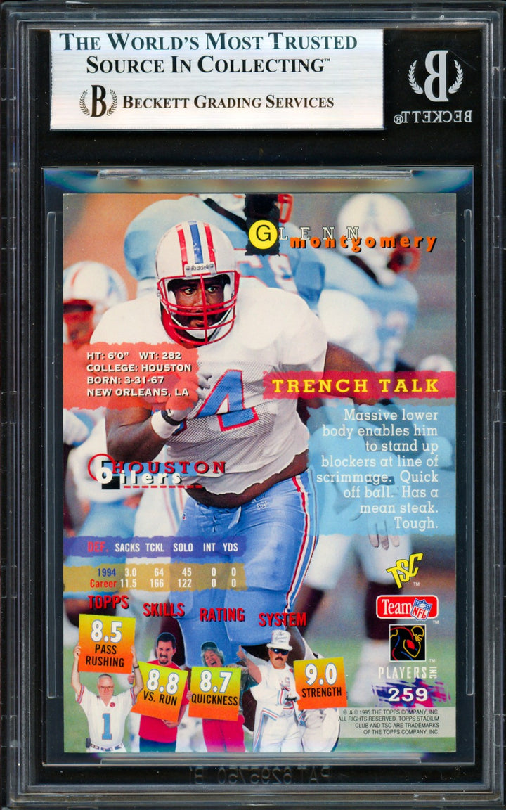 Glenn Montgomery Signed 1995 Stadium Club Card #259 Oilers Beckett #19958530