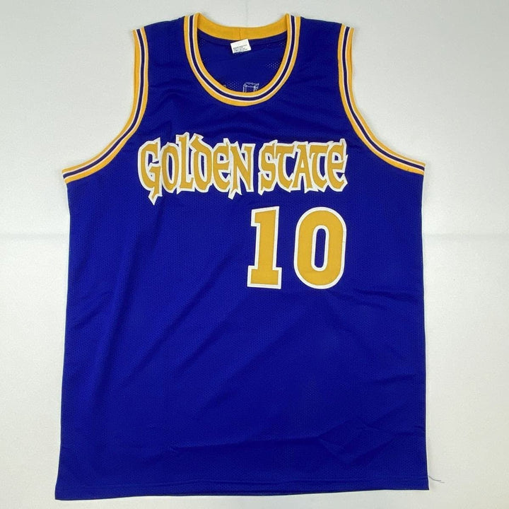Autographed/Signed TIM HARDAWAY Golden State Blue Jersey JSA COA Auto