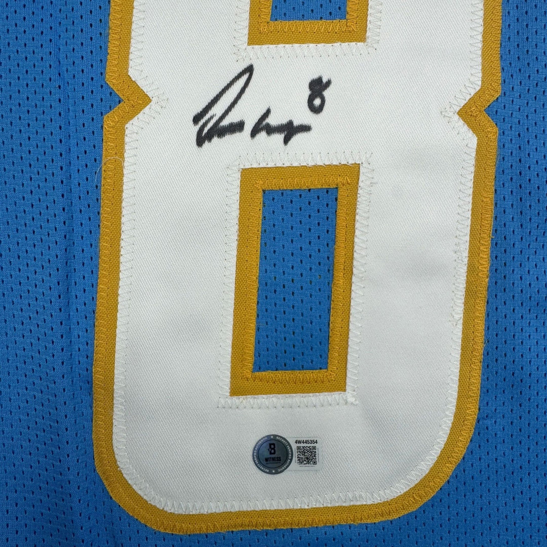 Autographed/Signed Omarion Hampton Los Angeles Powder Blue Jersey Beckett COA