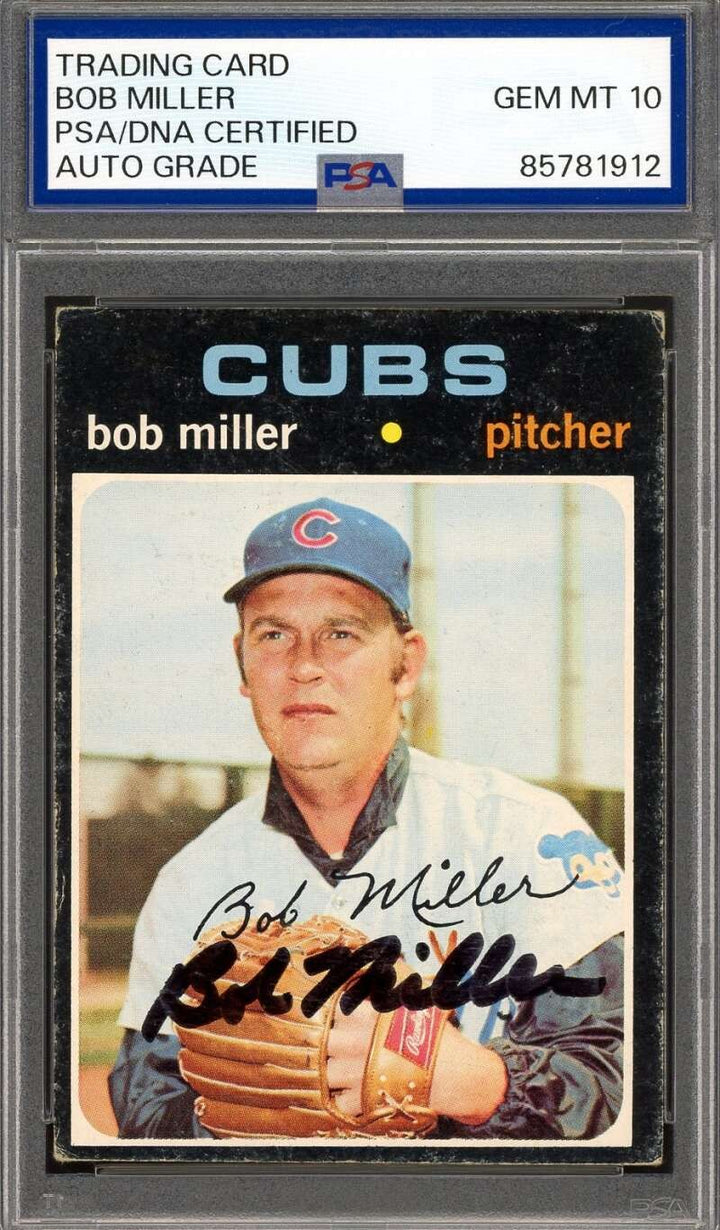 Bob Miller Gem Mint 10 PSA DNA Signed 1971 Topps Autograph