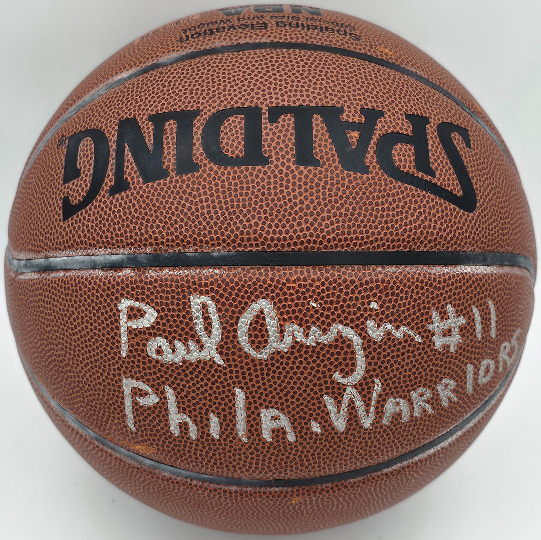 Paul Arizin Auto Spalding Leather Basketball Warriors 11 Phila. Warriors Beckett