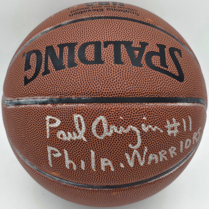 Paul Arizin Auto Spalding Leather Basketball Warriors 11 Phila. Warriors Beckett
