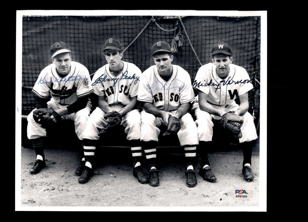 Keltner Pesky Doerr Vernon PSA DNA Signed 8x10 Photo Autograph