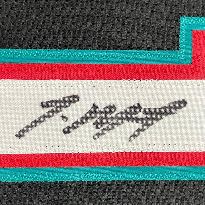 Framed Autographed/Signed Ja Morant 35x39 Memphis Black Jersey JSA COA