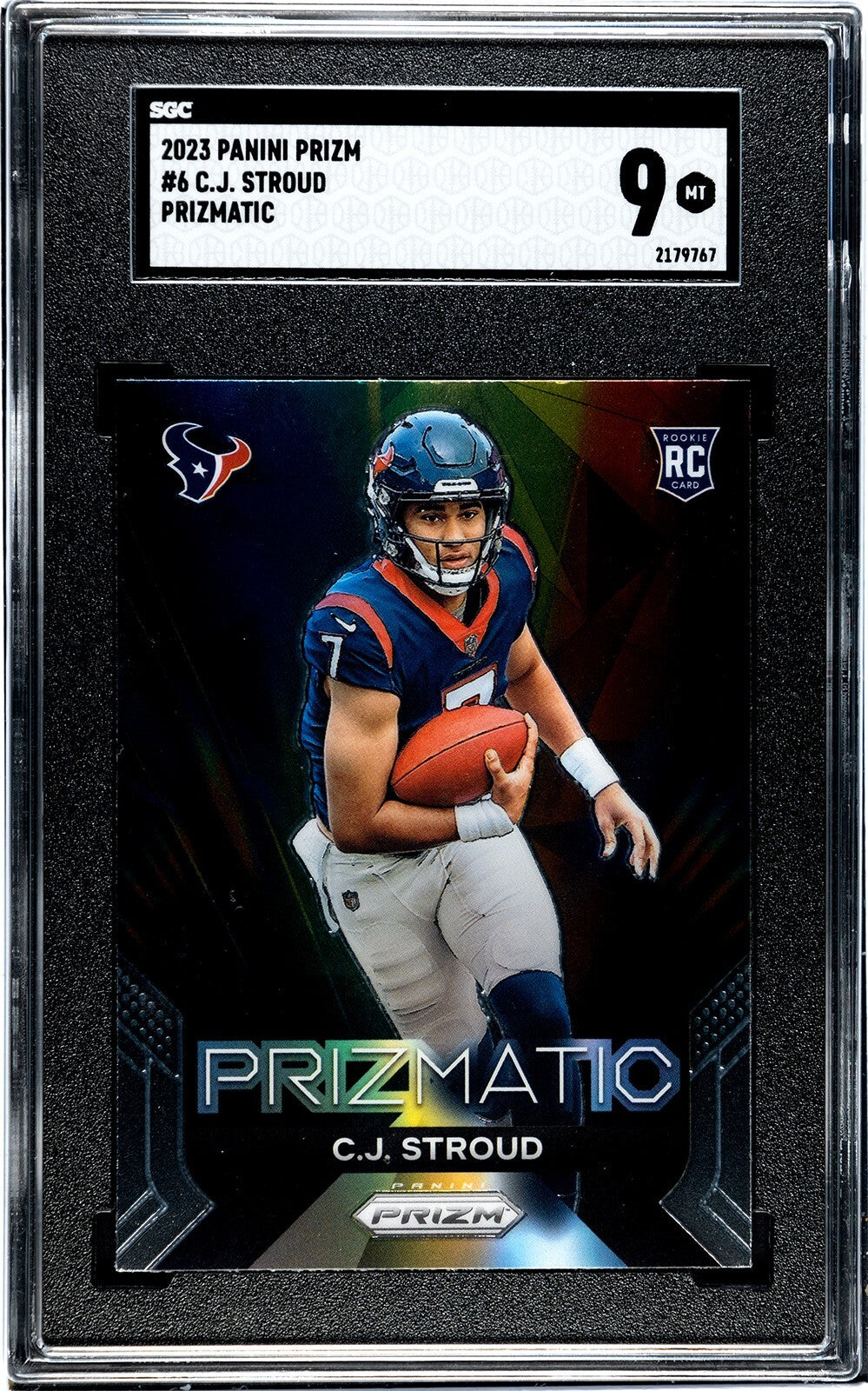 CJ/C.J. Stroud 2023 Panini Prizm Prizmatic Rookie Card (RC) #6- SGC Graded 9 Min