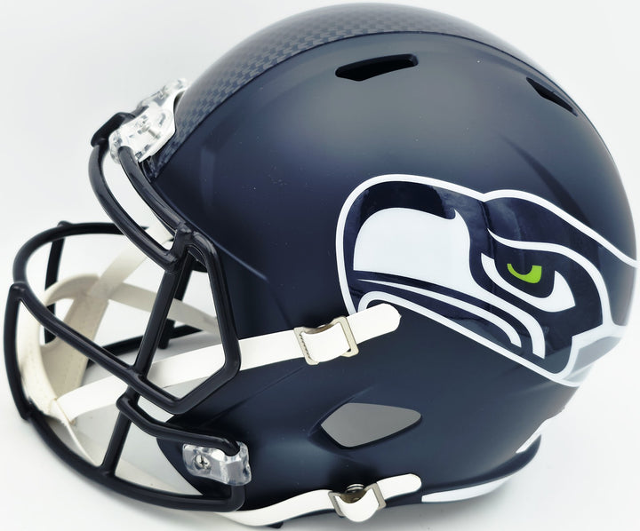 Ernest Jones IV Signed Seahawks Blue Full Sz Speed Rep Helmet MCS MCS Holo
