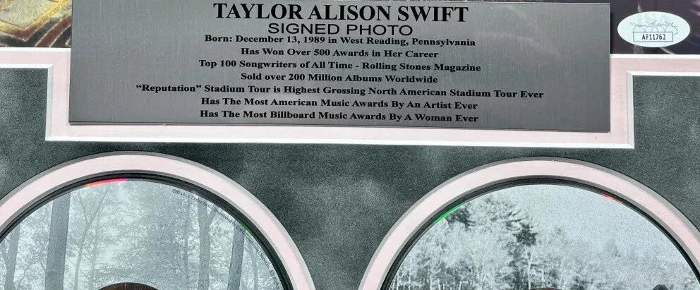 Taylor Swift CD Albums Framed Collage Autographed JSA Signed Tortured Poets 2